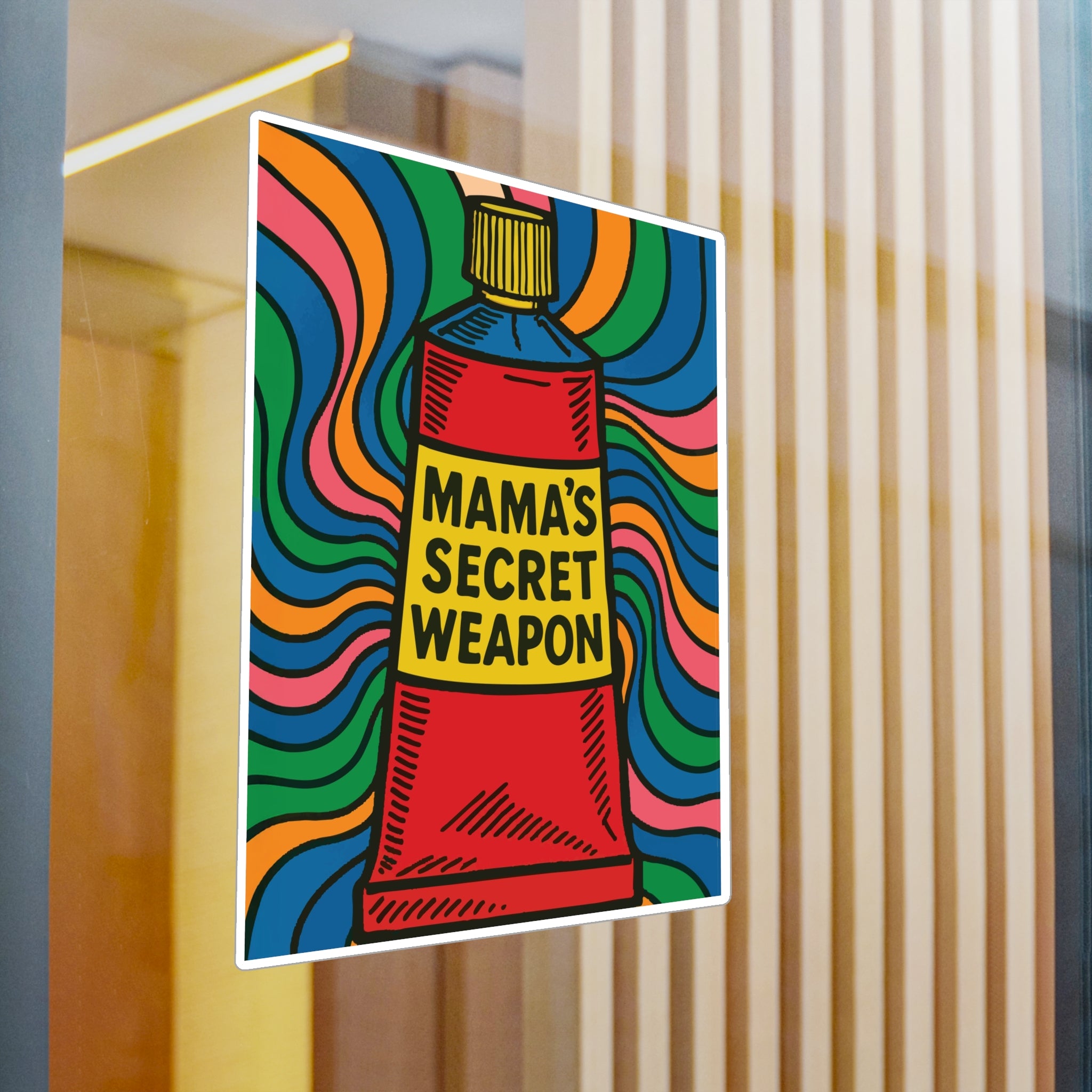 Mama’s Secret Weapon. Retro Kiss-Cut Vinyl Sticker