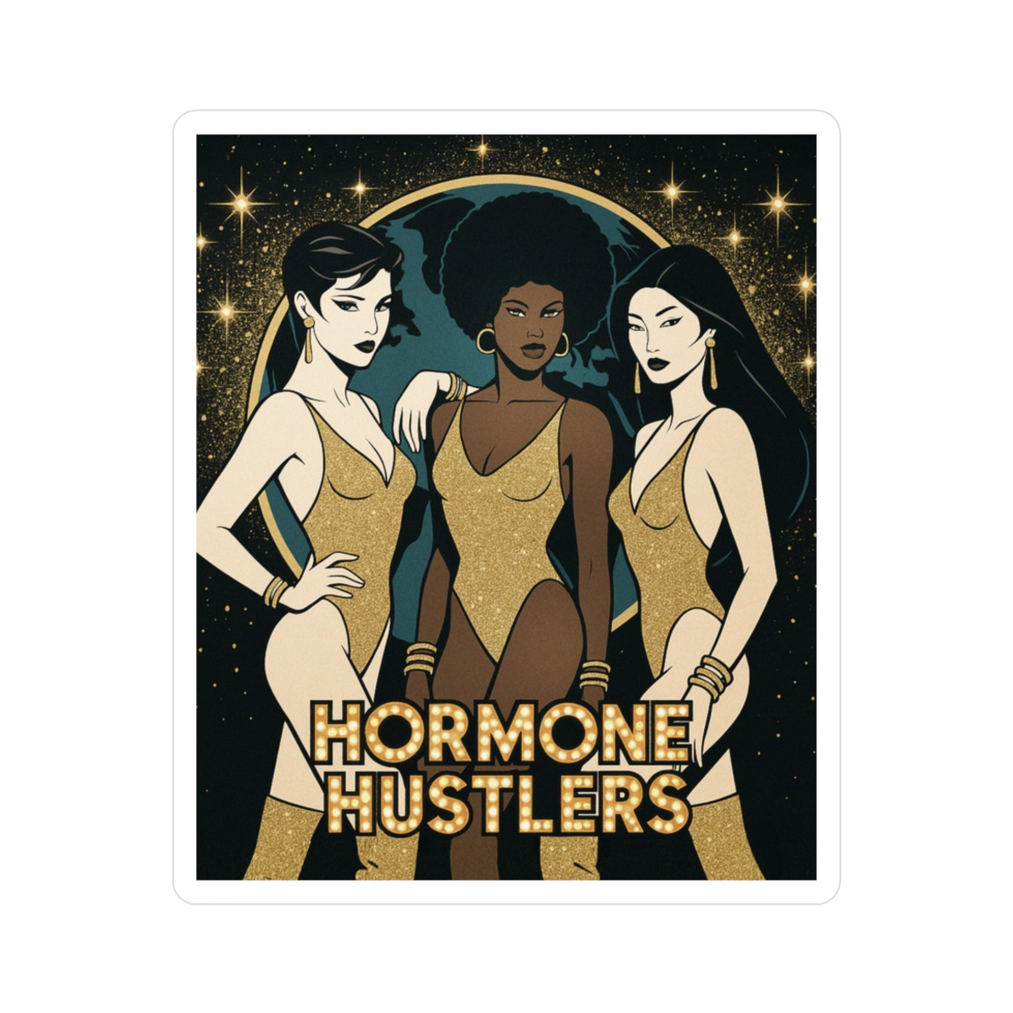 Hormone Hustlers retro kiss-cut vinyl decals