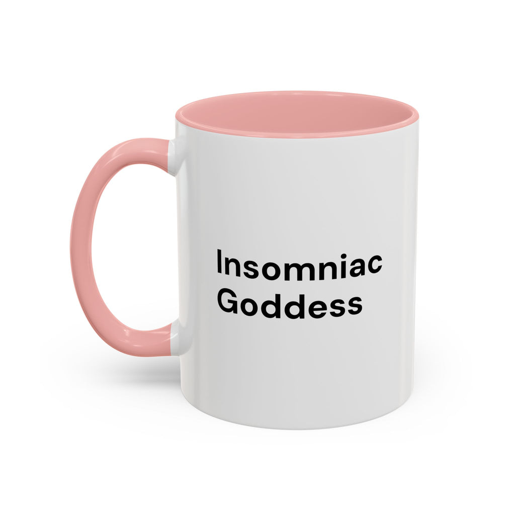 Insomniac Goddess Accent Coffee Mug — Funny Menopause Night Waking Gift