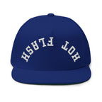 Flat Bill Cap — Embroidered 'Hot Flash' Retro Arch Hat