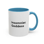 Insomniac Goddess Accent Coffee Mug — Funny Menopause Night Waking Gift
