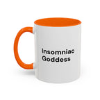 Insomniac Goddess Accent Coffee Mug — Funny Menopause Night Waking Gift