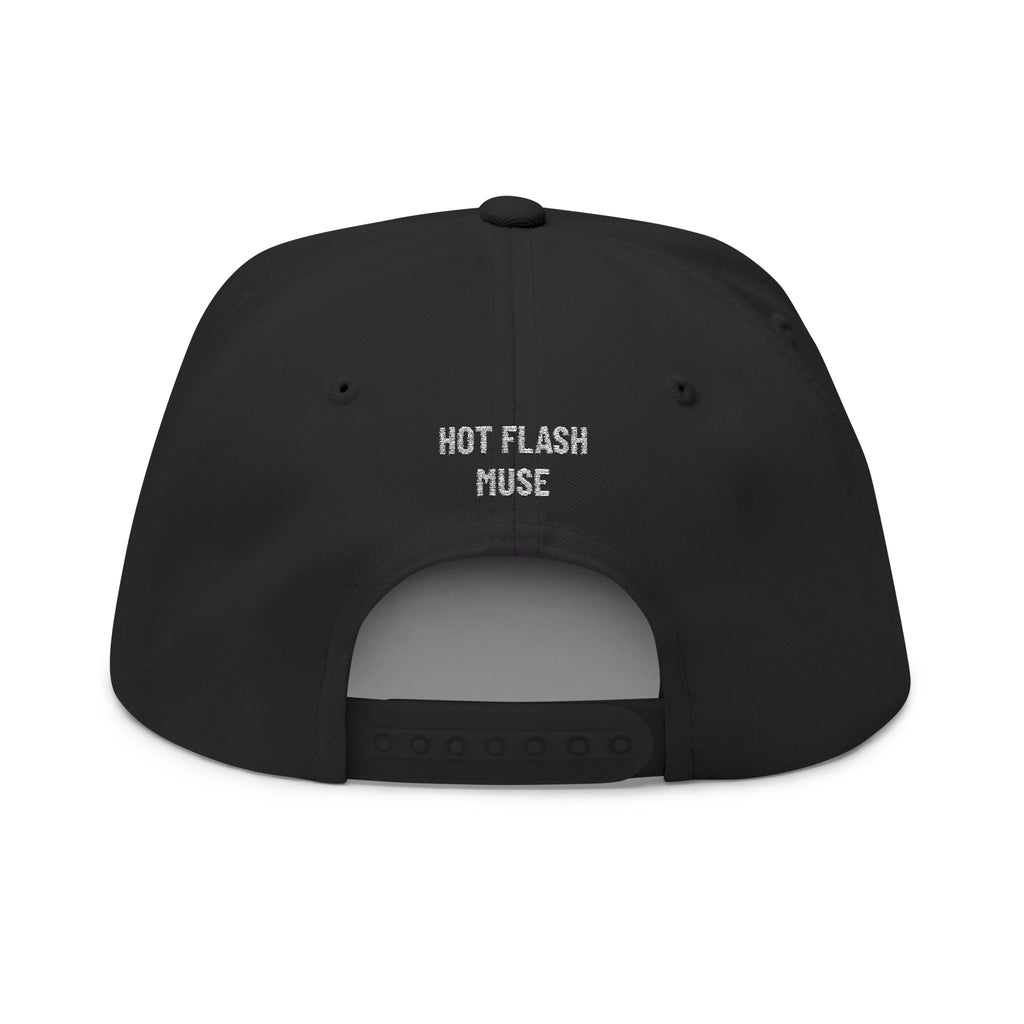 Flat Bill Cap - 'THE PAUSE' Upside Embroidered Arch Logo Snapback