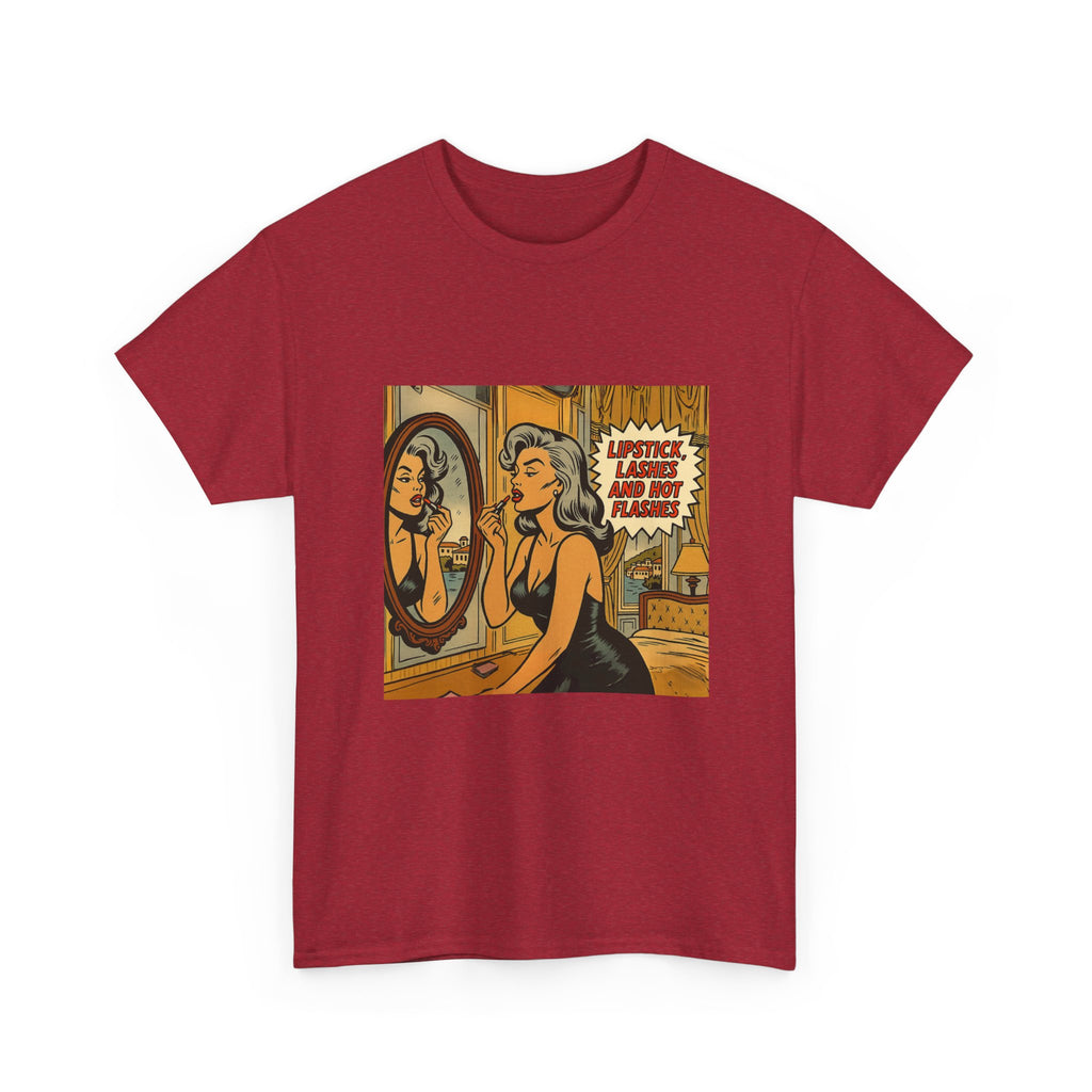 Lipstick, Lashes & Hot Flashes – Retro Women’s T-Shirt | Hot Flash Muse