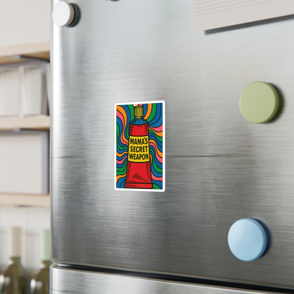 Mama’s Secret Weapon. Retro Kiss-Cut Vinyl Sticker