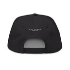 Flat Bill Cap — Embroidered 'Hot Flash' Retro Arch Hat