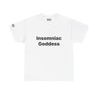 Insomniac Goddess Tee — Funny Sleep-Deprived Shirt for Night Owls
