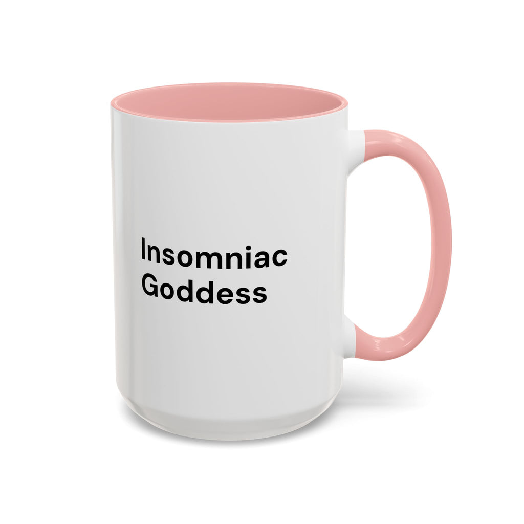 Insomniac Goddess Accent Coffee Mug — Funny Menopause Night Waking Gift