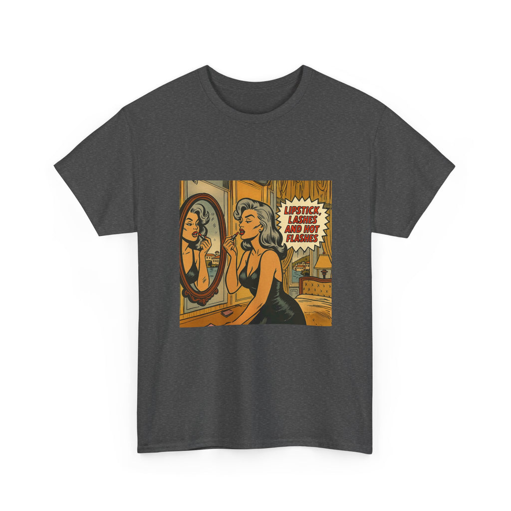 Lipstick, Lashes & Hot Flashes – Retro Women’s T-Shirt | Hot Flash Muse