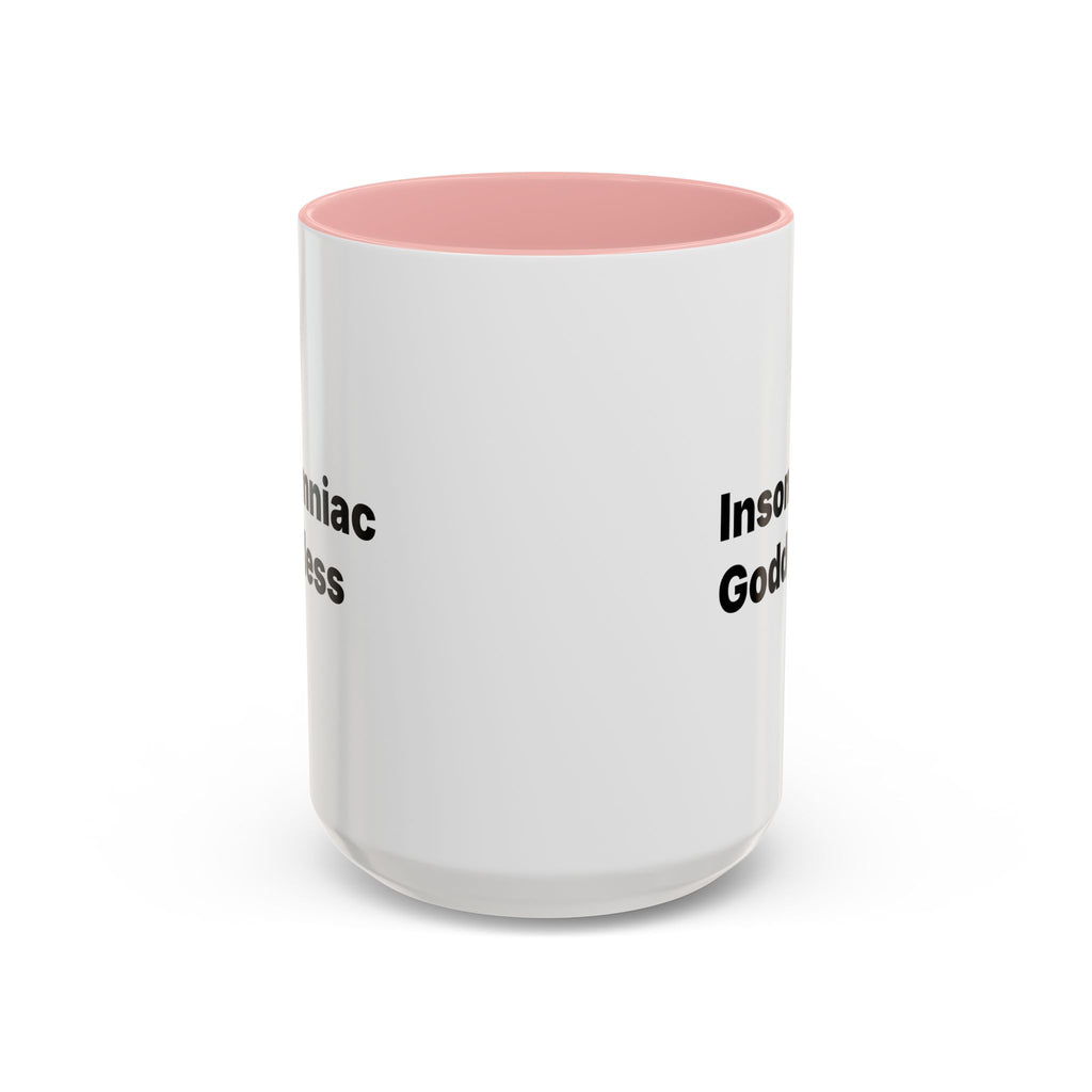Insomniac Goddess Accent Coffee Mug — Funny Menopause Night Waking Gift