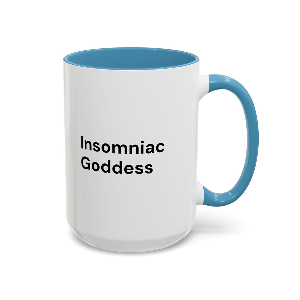 Insomniac Goddess Accent Coffee Mug — Funny Menopause Night Waking Gift