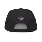 Embroidered Flat Bill Cap — 'Neurotica' Upside Arched Logo Snapback