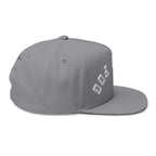 Flat Bill Cap — Brain Fog Upside-Down Embroidered Vintage Arch Snapback