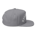 Embroidered Flat Bill Cap — 'Neurotica' Upside Arched Logo Snapback