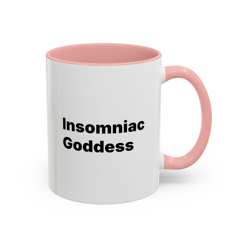 Insomniac Goddess Accent Coffee Mug — Funny Menopause Night Waking Gift