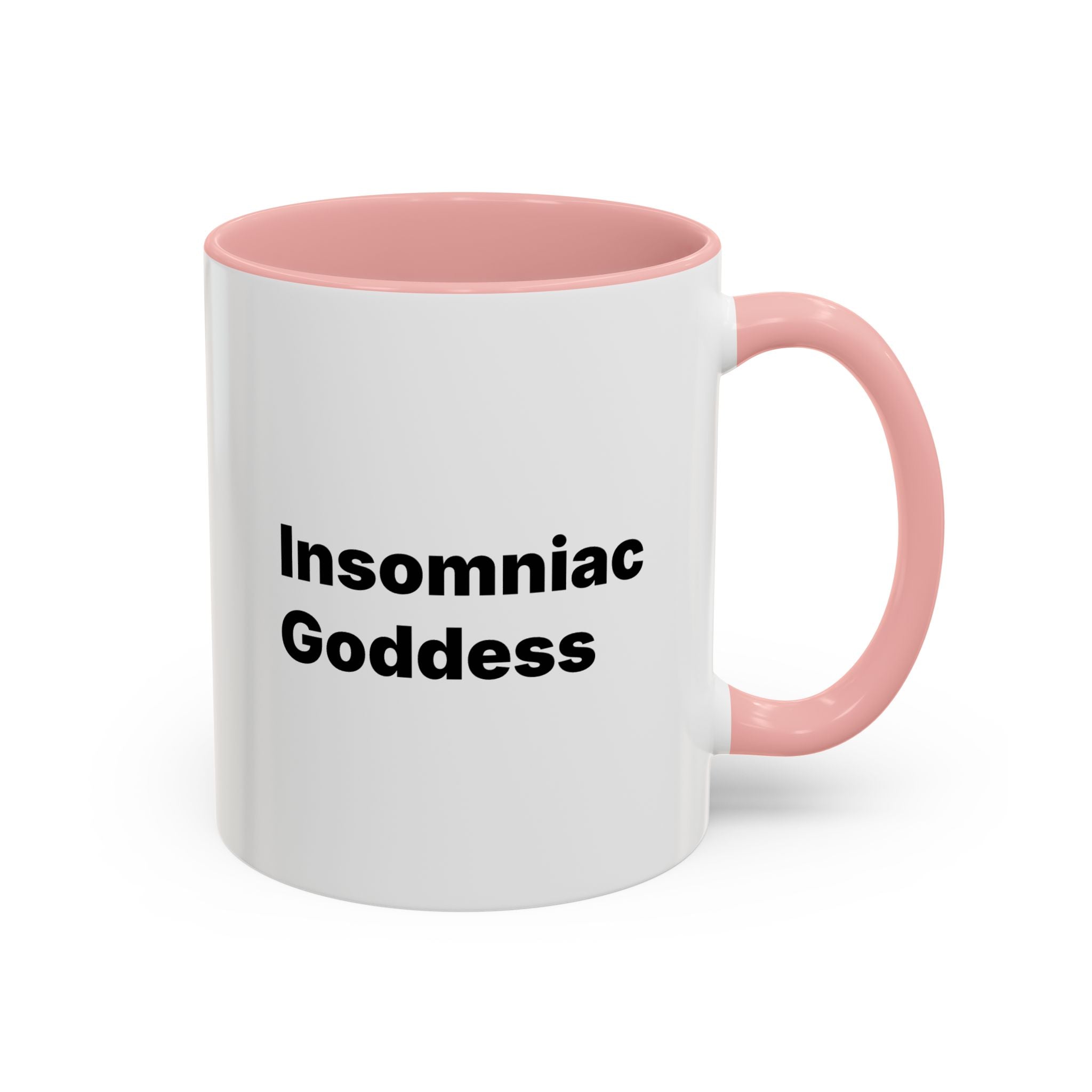 Insomniac Goddess Accent Coffee Mug — Funny Menopause Night Waking Gift