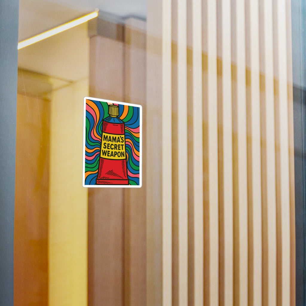 Mama’s Secret Weapon. Retro Kiss-Cut Vinyl Sticker