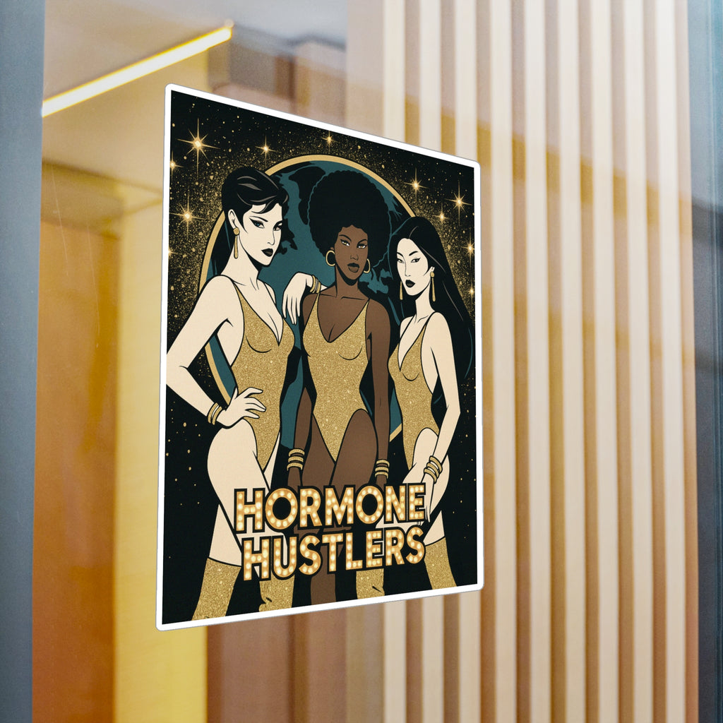 Hormone Hustlers retro kiss-cut vinyl decals