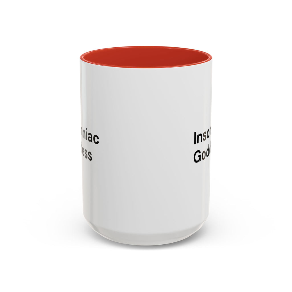 Insomniac Goddess Accent Coffee Mug — Funny Menopause Night Waking Gift