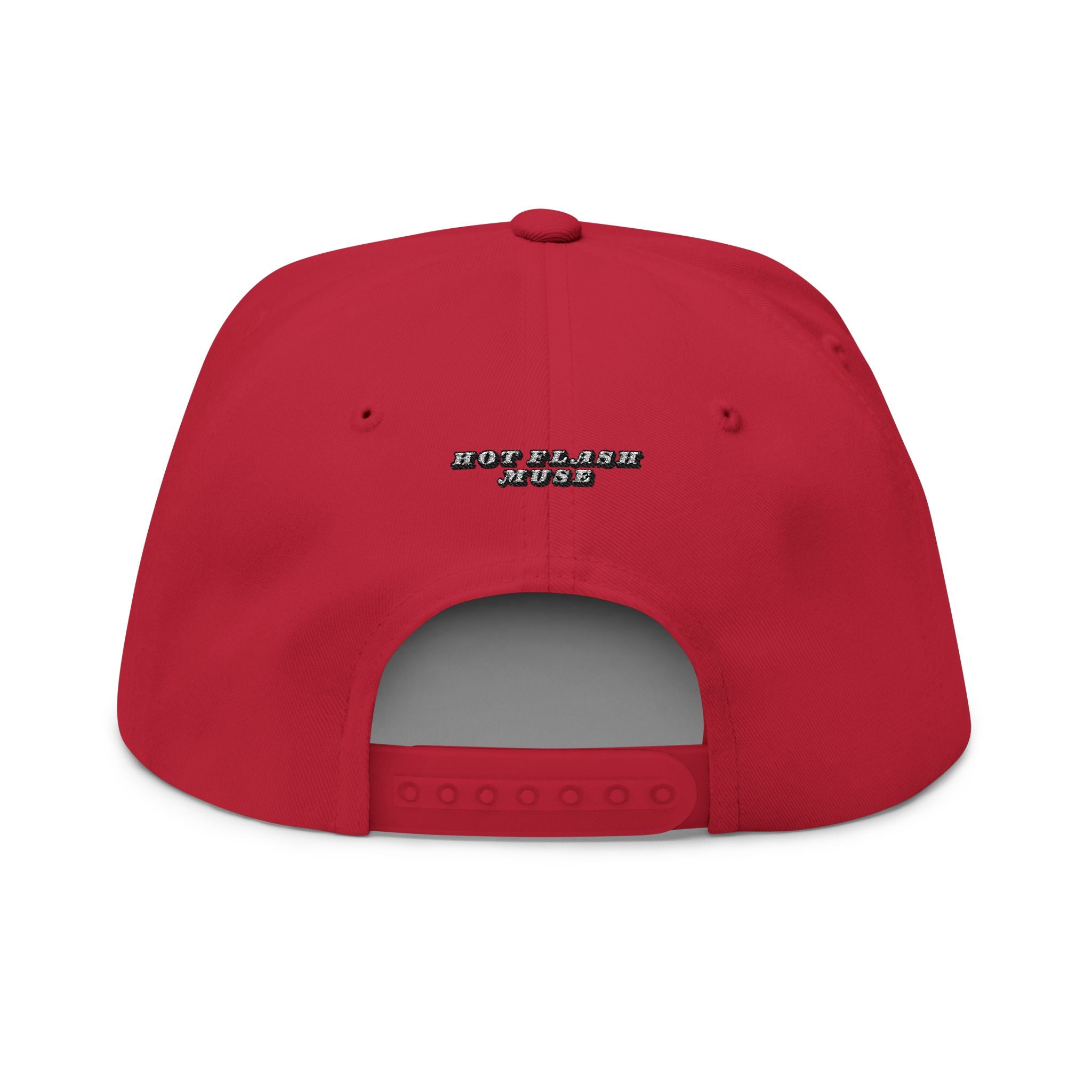 Flat Bill Cap — Brain Fog Upside-Down Embroidered Vintage Arch Snapback