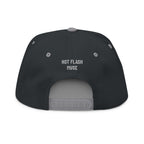 Embroidered Flat Bill Cap — 'Neurotica' Upside Arched Logo Snapback