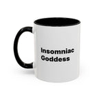 Insomniac Goddess Accent Coffee Mug — Funny Menopause Night Waking Gift