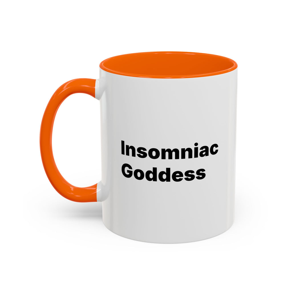Insomniac Goddess Accent Coffee Mug — Funny Menopause Night Waking Gift