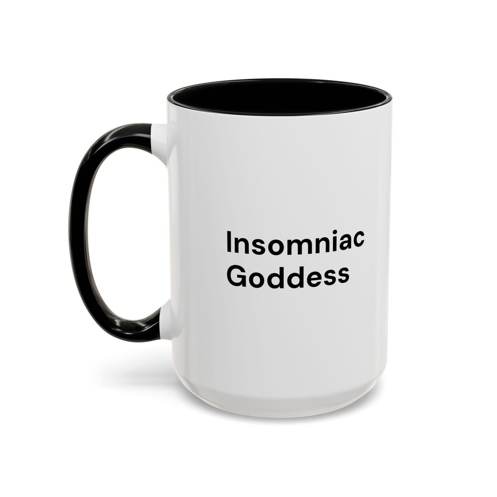 Insomniac Goddess Accent Coffee Mug — Funny Menopause Night Waking Gift
