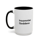 Insomniac Goddess Accent Coffee Mug — Funny Menopause Night Waking Gift