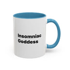Insomniac Goddess Accent Coffee Mug — Funny Menopause Night Waking Gift