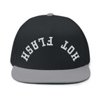 Flat Bill Cap — Embroidered 'Hot Flash' Retro Arch Hat
