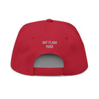 Flat Bill Cap - 'THE PAUSE' Upside Embroidered Arch Logo Snapback