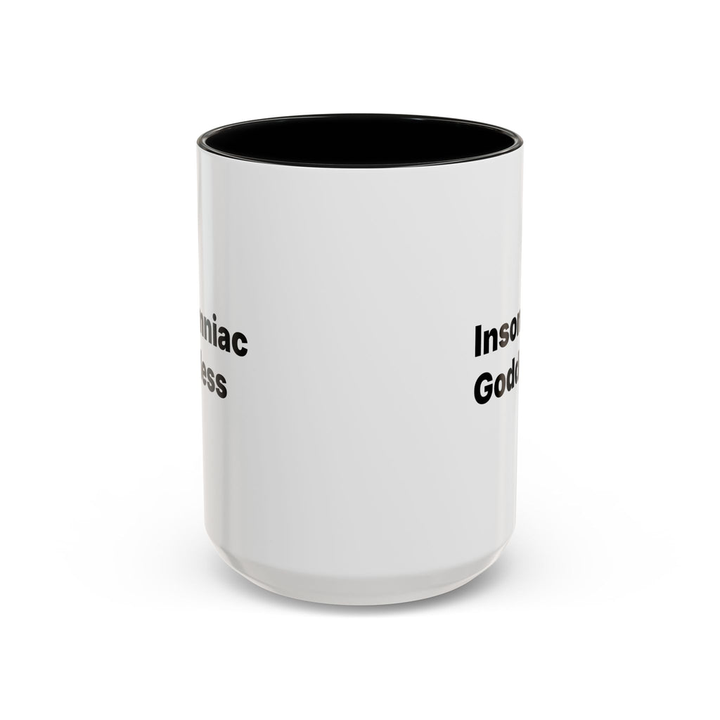 Insomniac Goddess Accent Coffee Mug — Funny Menopause Night Waking Gift