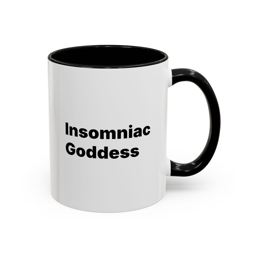 Insomniac Goddess Accent Coffee Mug — Funny Menopause Night Waking Gift