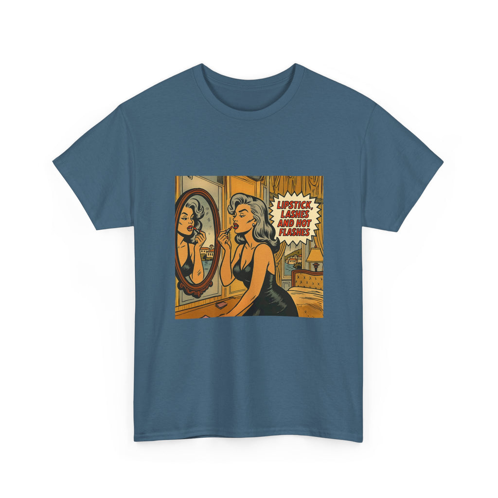 Lipstick, Lashes & Hot Flashes – Retro Women’s T-Shirt | Hot Flash Muse
