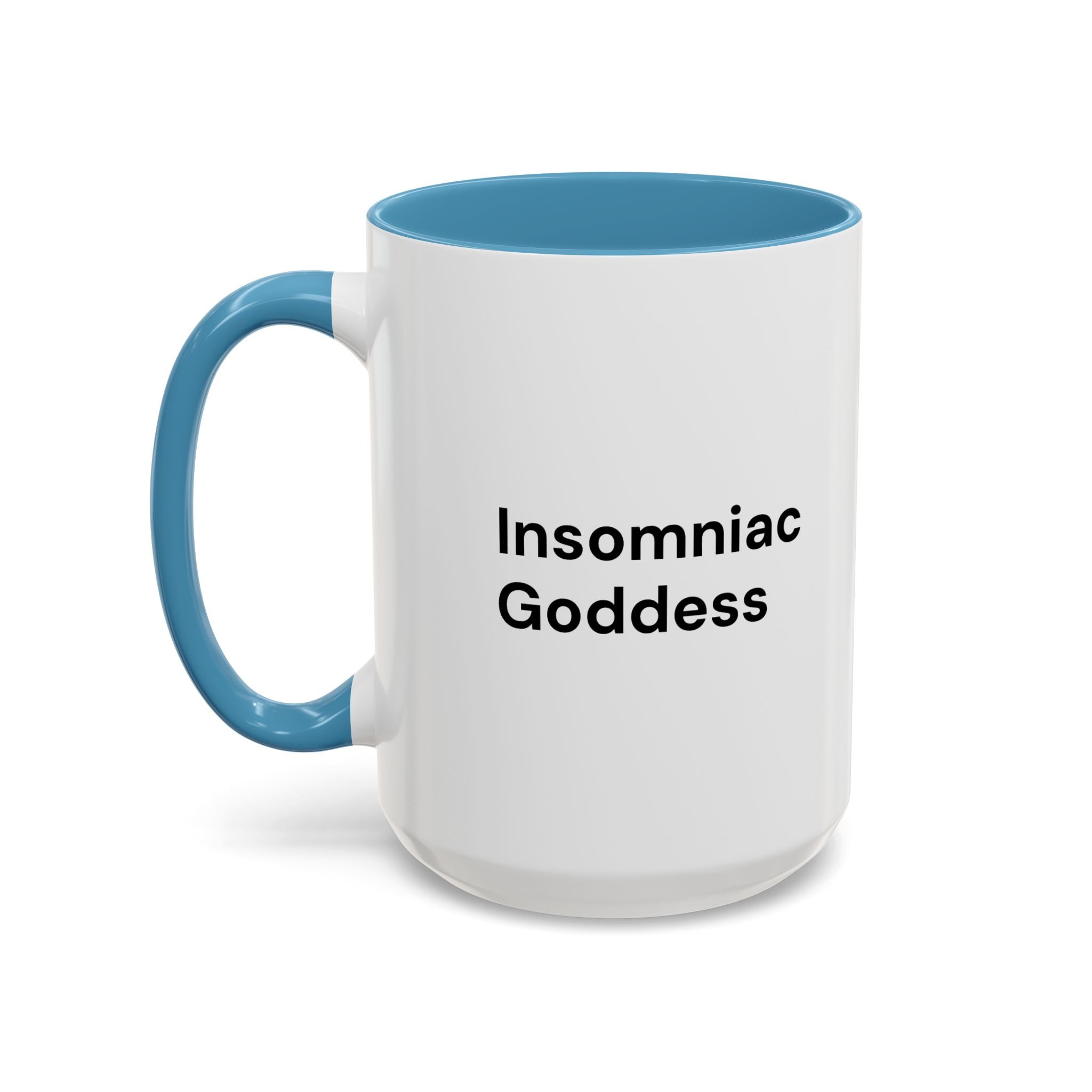 Insomniac Goddess Accent Coffee Mug — Funny Menopause Night Waking Gift