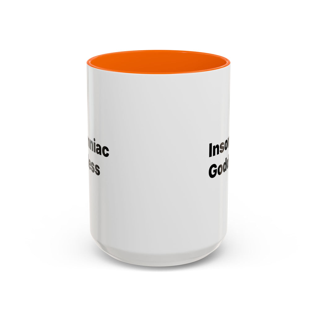 Insomniac Goddess Accent Coffee Mug — Funny Menopause Night Waking Gift