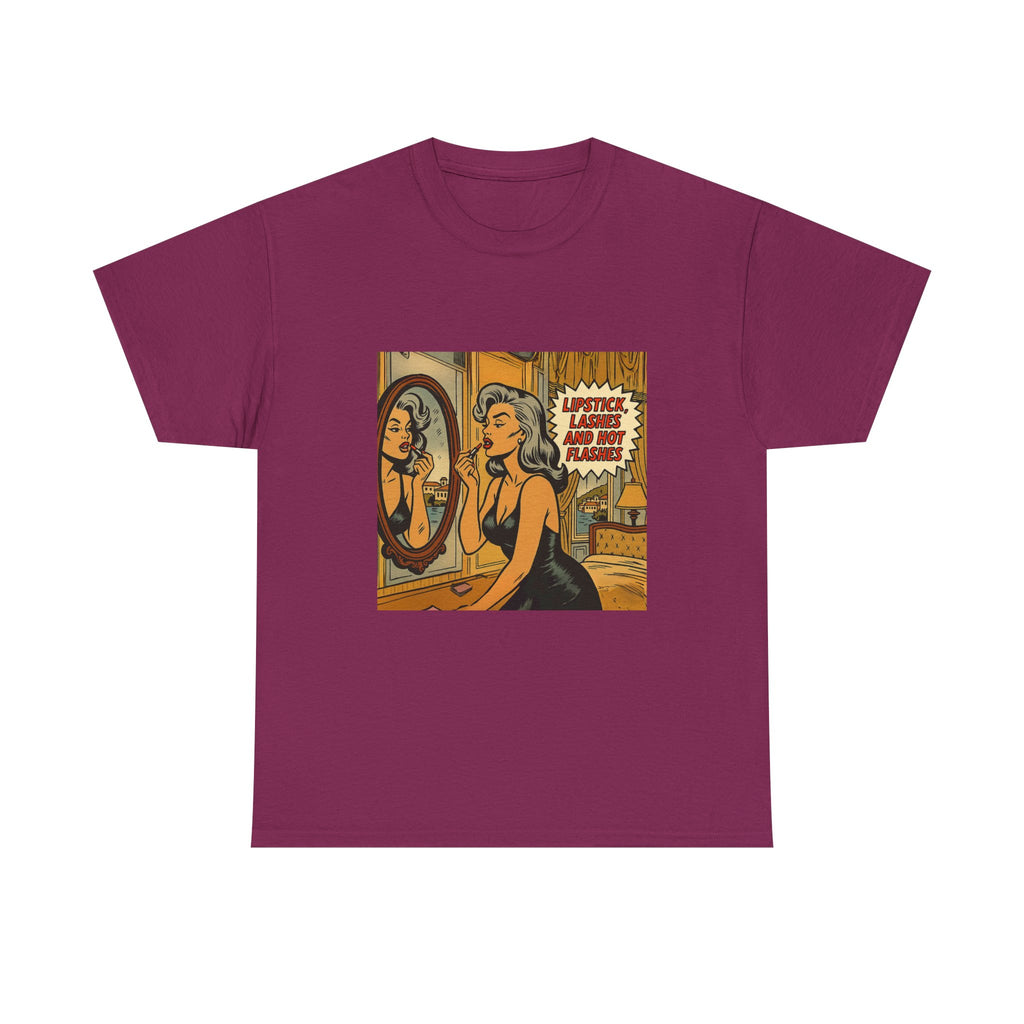 Lipstick, Lashes & Hot Flashes – Retro Women’s T-Shirt | Hot Flash Muse