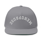 Menopause Arched Embroidered Snapback — Flat Bill Cap with Upside Logo