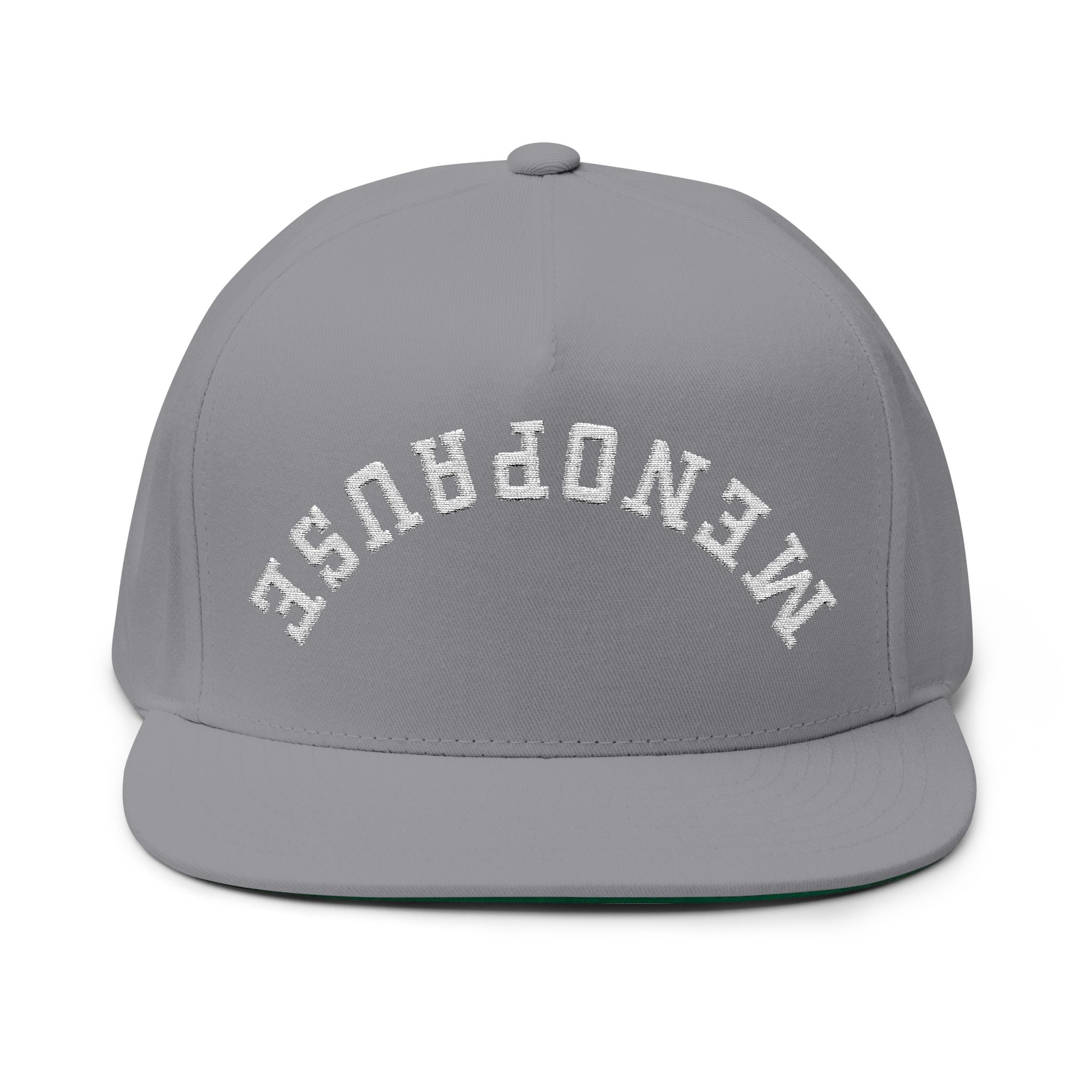 Menopause Arched Embroidered Snapback — Flat Bill Cap with Upside Logo