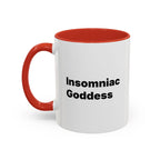 Insomniac Goddess Accent Coffee Mug — Funny Menopause Night Waking Gift