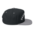 Menopause Arched Embroidered Snapback — Flat Bill Cap with Upside Logo