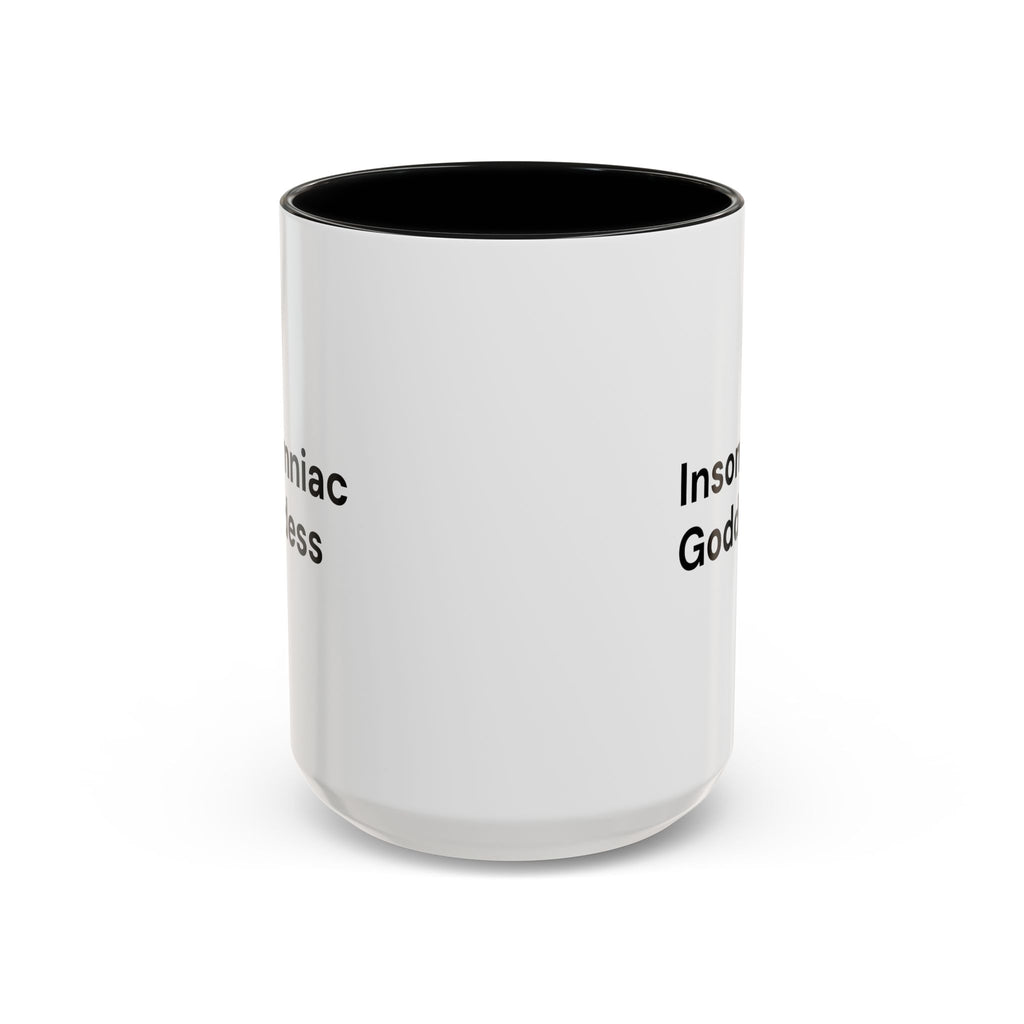 Insomniac Goddess Accent Coffee Mug — Funny Menopause Night Waking Gift