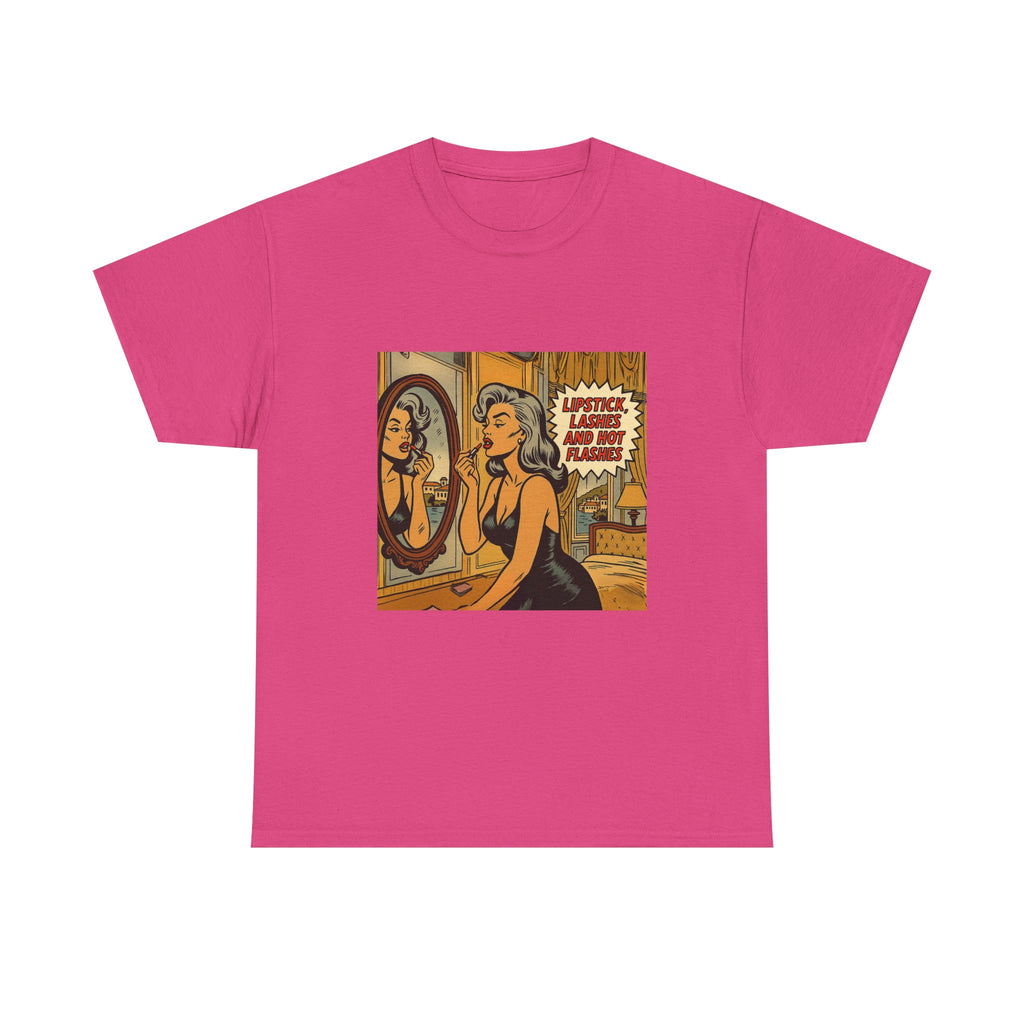 Lipstick, Lashes & Hot Flashes – Retro Women’s T-Shirt | Hot Flash Muse