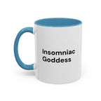 Insomniac Goddess Accent Coffee Mug — Funny Menopause Night Waking Gift
