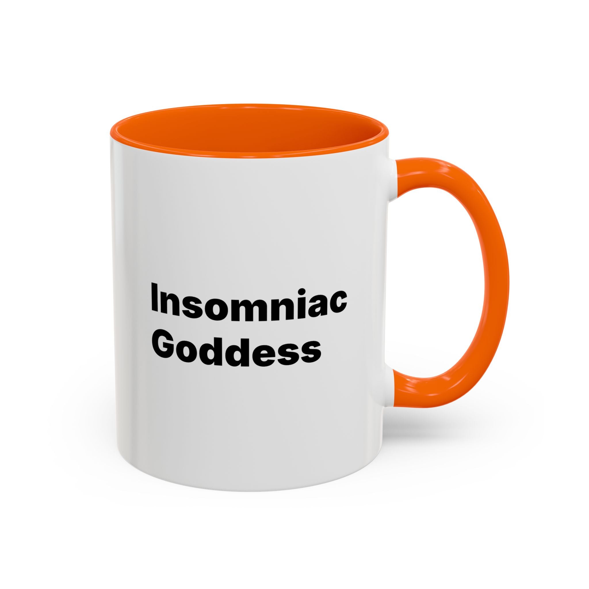 Insomniac Goddess Accent Coffee Mug — Funny Menopause Night Waking Gift