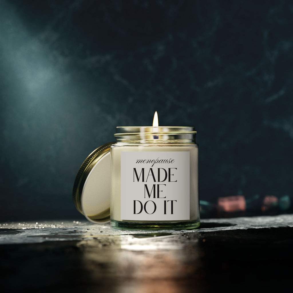 Menopause Made Me Do It. Scented Handmade Coconut Apricot Wax Candles