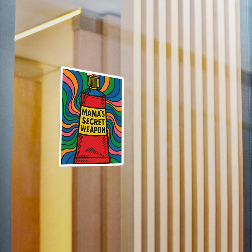Mama’s Secret Weapon. Retro Kiss-Cut Vinyl Sticker