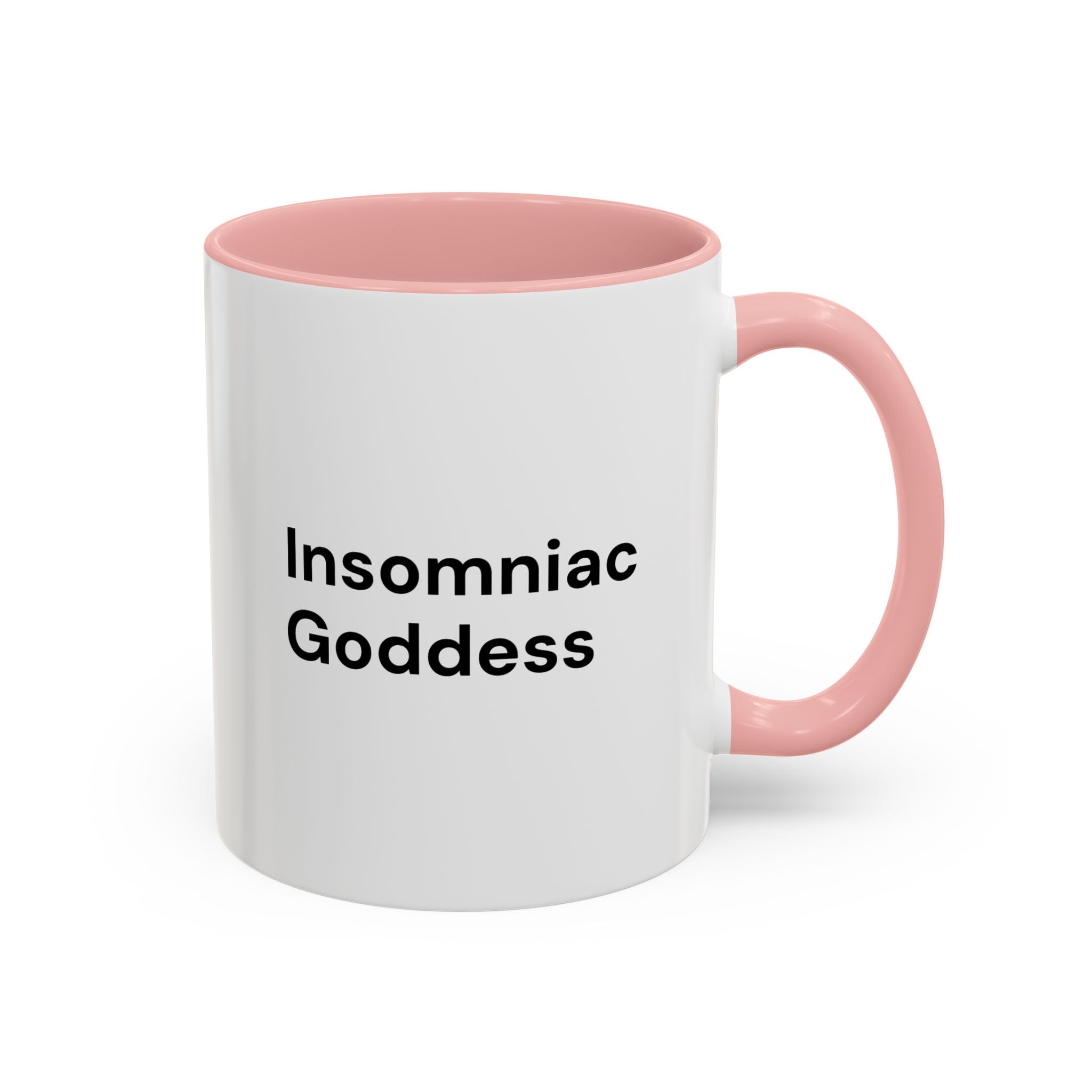 Insomniac Goddess Accent Coffee Mug — Funny Menopause Night Waking Gift