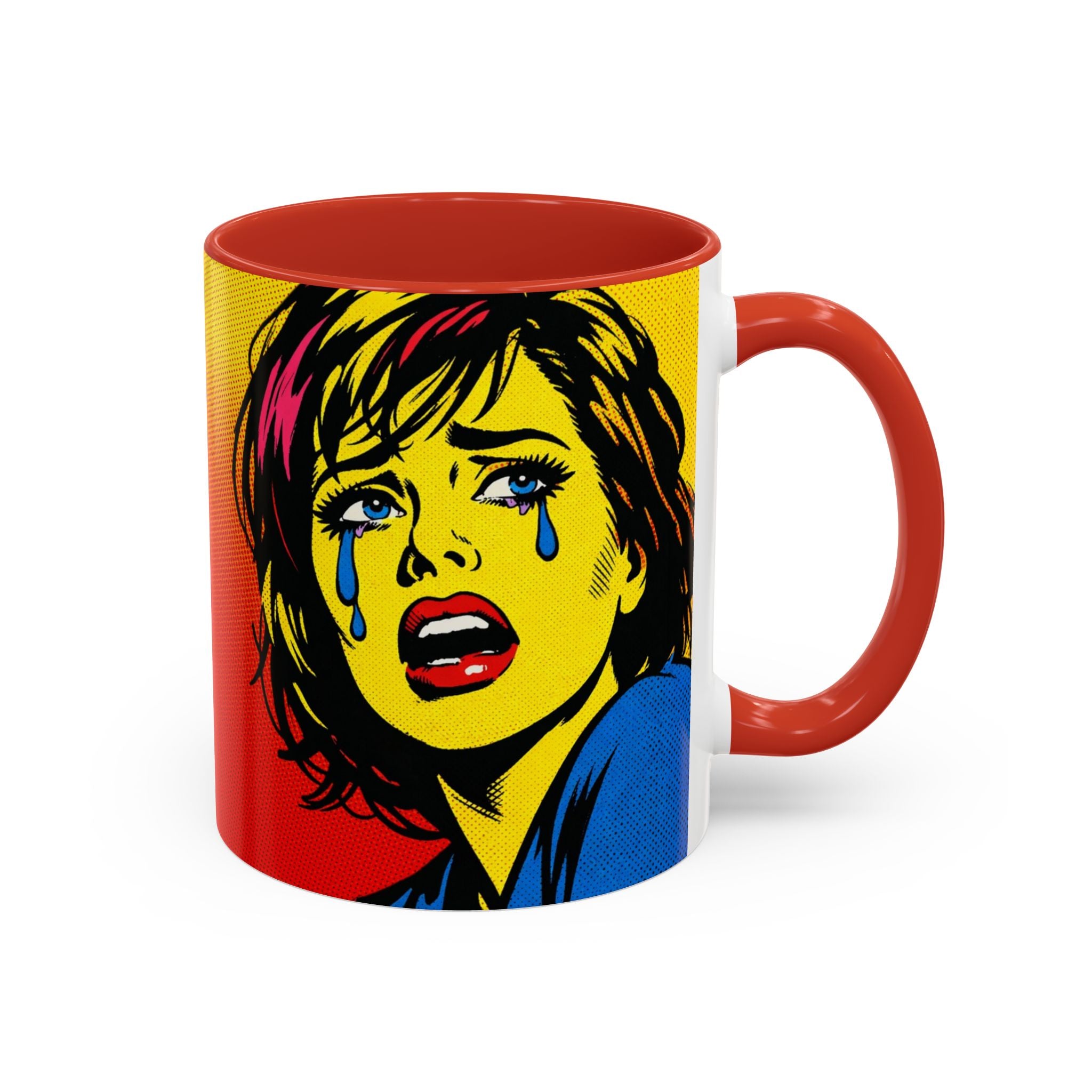 Dont Cry Is Only Menopause Accent Coffee Mug — Funny Menopause Gift (11/15 oz)